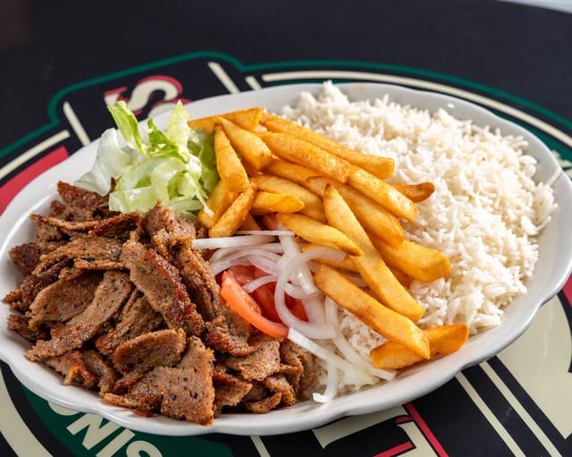 Gyros w/Rice (Regular) Platter.