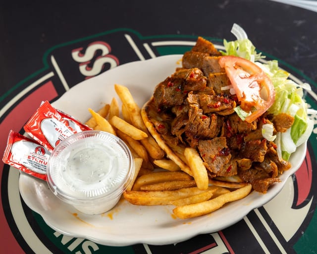 Gyros (Spicy) on Pita.